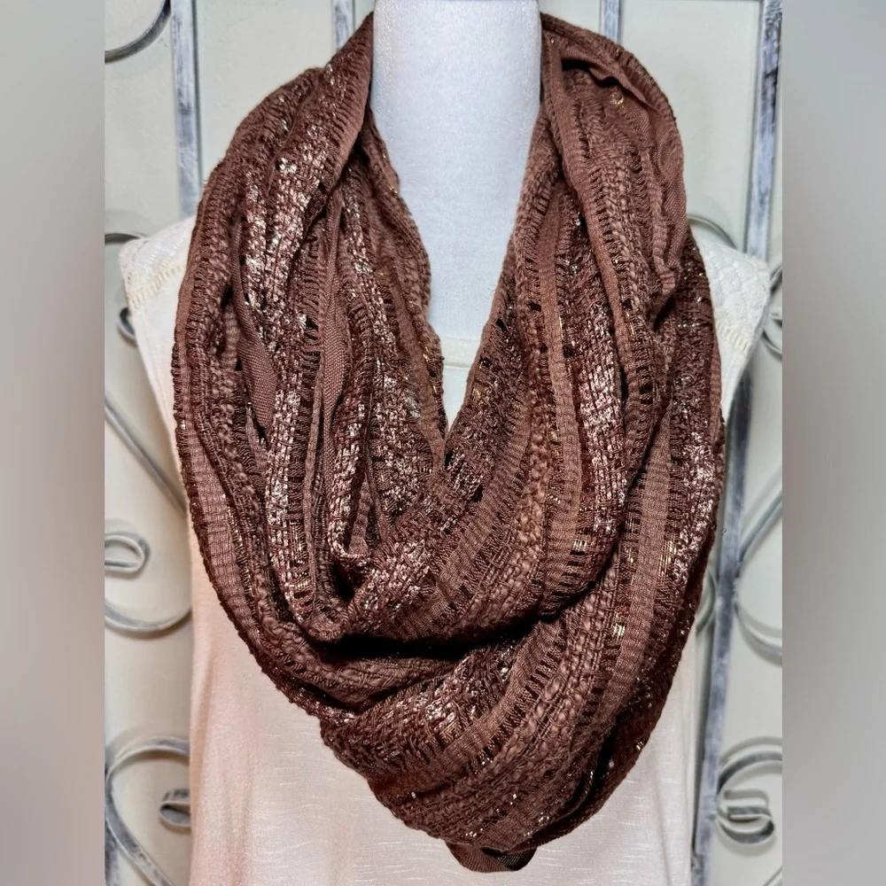 Charming Charlie Brown Iridescent Infinity Scarf #1112